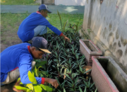 Tanaman Bunga bermekaran di dalam Blok Hunian dan Sarana Asimilasi Lapas Kediri