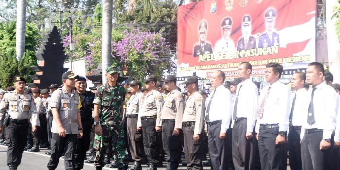 Jelang Pelantikan Presiden dan Wakilnya, Polres Kediri Kota Gelar Apel Pasukan