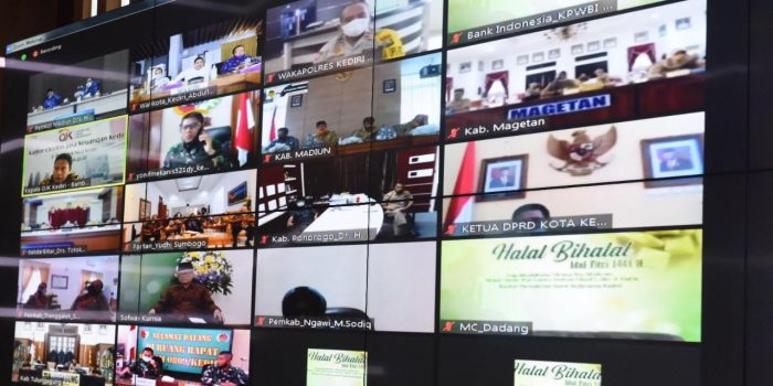 Walikota Kediri Halal Bi Halal Online Bersama Kepala KPwBI Kediri dan Wilayah Kerjanya