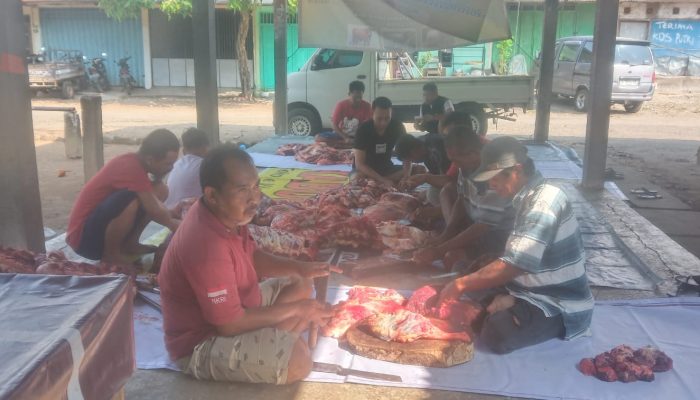 Tanamkan Jiwa Sosial Dan Kepedulian Sesama, GRIB Jaya Kediri Sembelih Kurban Juga Bagikan Ke Warga Bandar Kidul