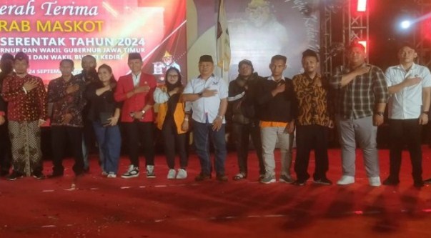 Komisi Pemilihan Umum Kabupaten Kediri Gelar Serah Terima Kirab Maskot Pilkada Serentak Tahun 2024