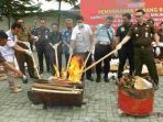 Kejaksaan Kabupaten Kediri Dan Unsur Penegak Hukum Musnahkan Barang Bukti Periode Kedua, Jaga Suasana Kondusif Serta Aman